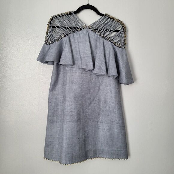 RARE $1900 Zimmermann Havoc Lattice Silk Flounce Dress Sz US 4/ Small /0 - Picture 14 of 16